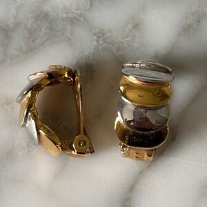 Gold and Silver Clip-On Earrings